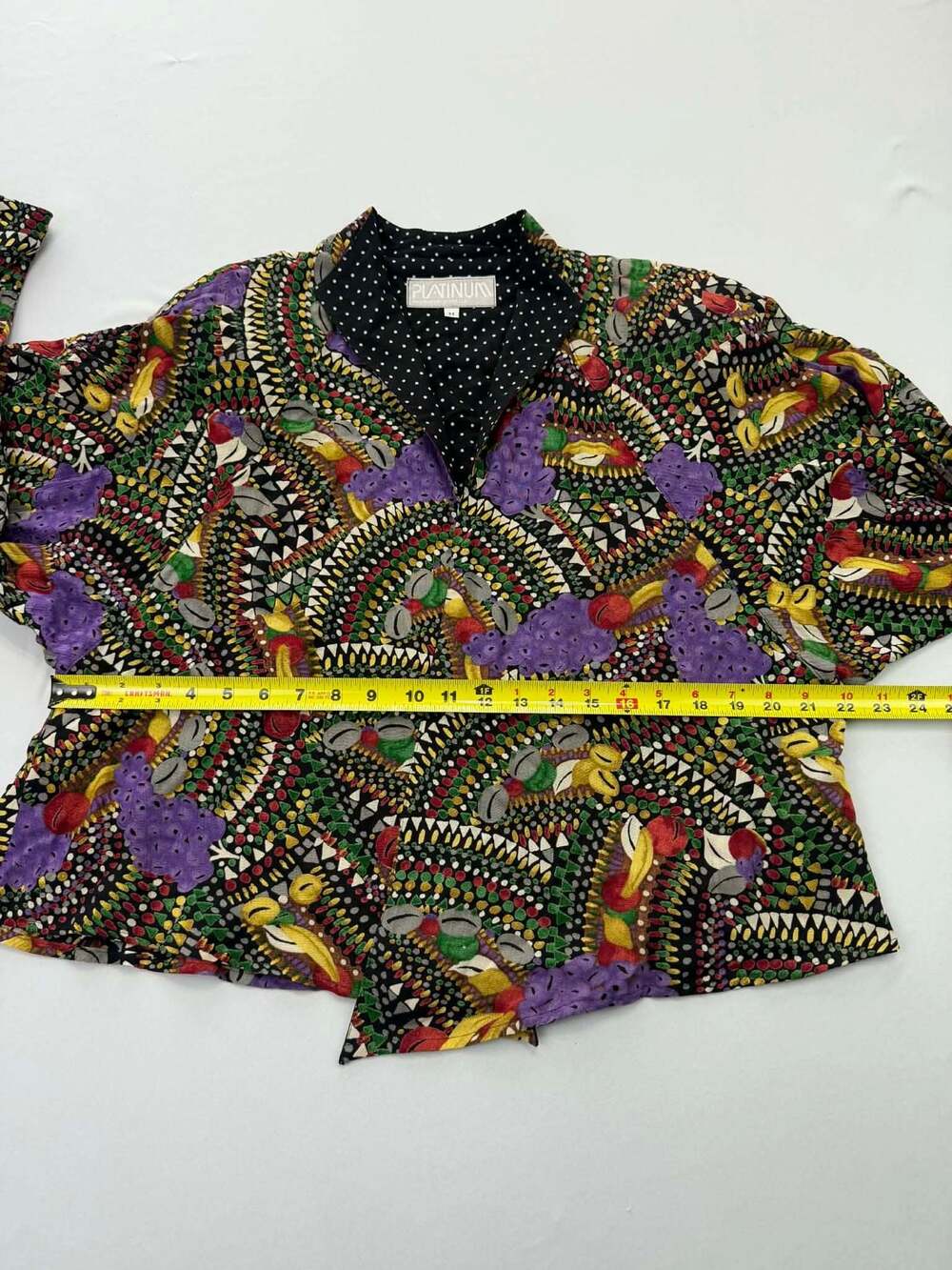 Platinum by Dorothy Schoelen Vintage Abstract Fruit Print Batwing Jacket - Picture 6 of 12